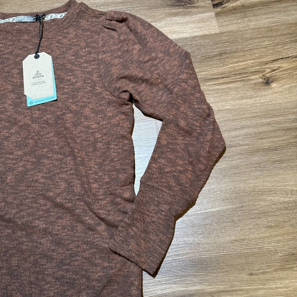 NWT Prana Womens Size XS Rust Sundried Zada Long Sleeve Sweater Dress Soft Brown - Picture 4 of 13